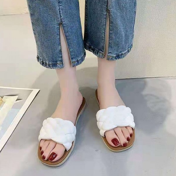 Size:5-8.5Women Fashion Color Blocking Slippers