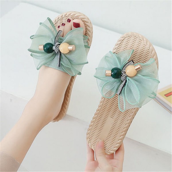 Size:5-9 Women Casual Bow Style Flat Slippers