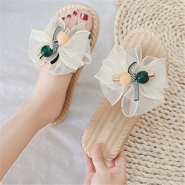 Size:5-9 Women Casual Bow Style Flat Slippers