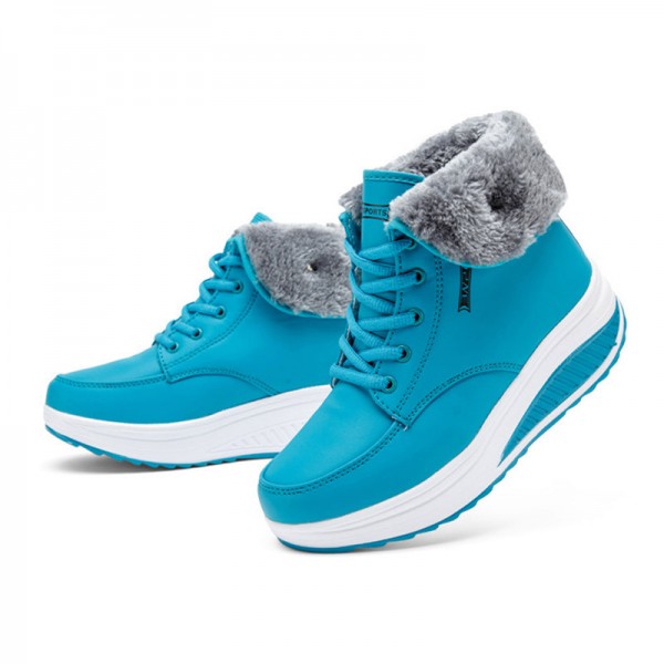 Size:4.5-9 Women Winter Warm Lace Up Fleece Lined Shoes