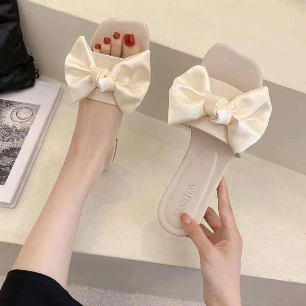 Women Fashion Bow Flat Slippers