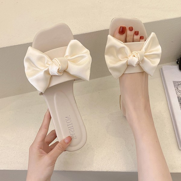 Women Fashion Bow Flat Slippers