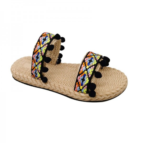 Women Fashion Bohemian Ethnic Linen Slippers