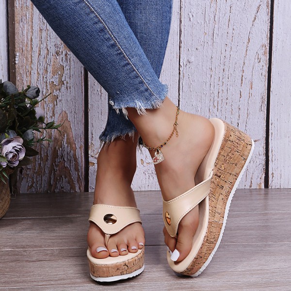 Plus Size Women Fashion Wedge Platform Slippers