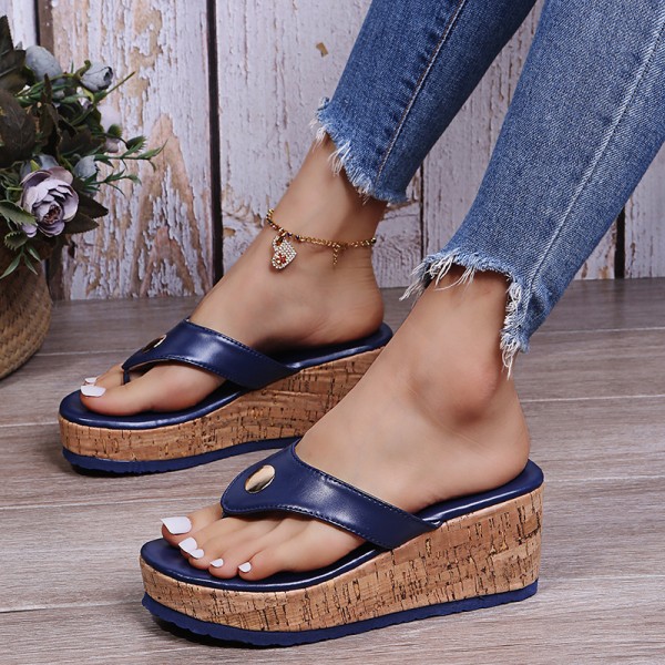 Plus Size Women Fashion Wedge Platform Slippers