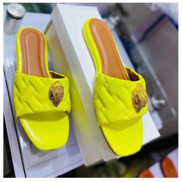 Women Fashion Eagle Head Diamond Flat Slippers