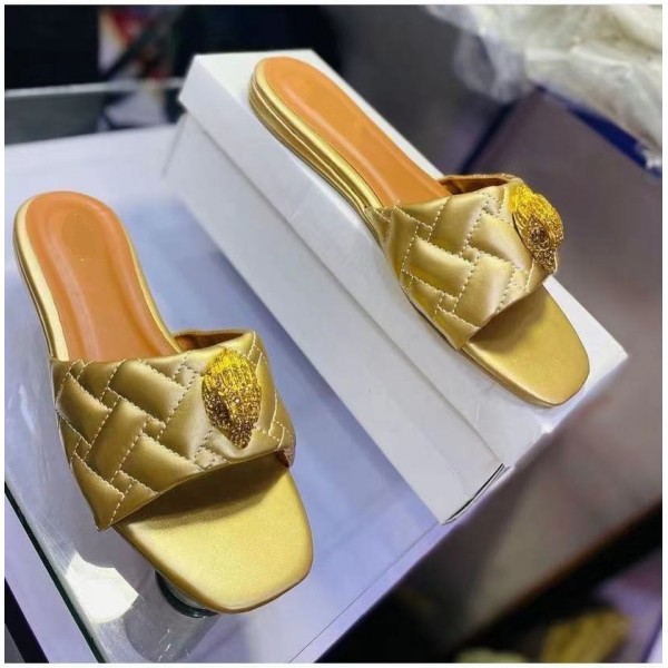 Women Fashion Eagle Head Diamond Flat Slippers