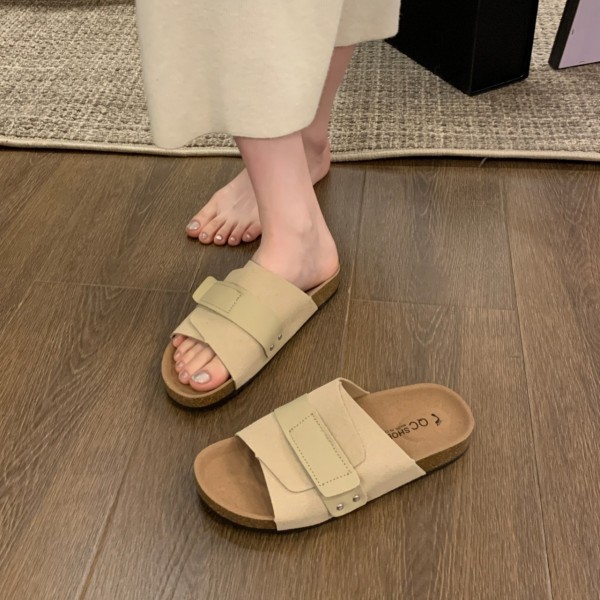 Summer Women Fashion Plus Size Thick-Soled Velcro Slippers