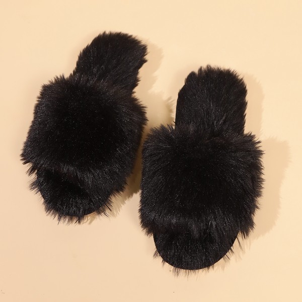 Winter Casual Solid Color Comfortable Plush Slippers